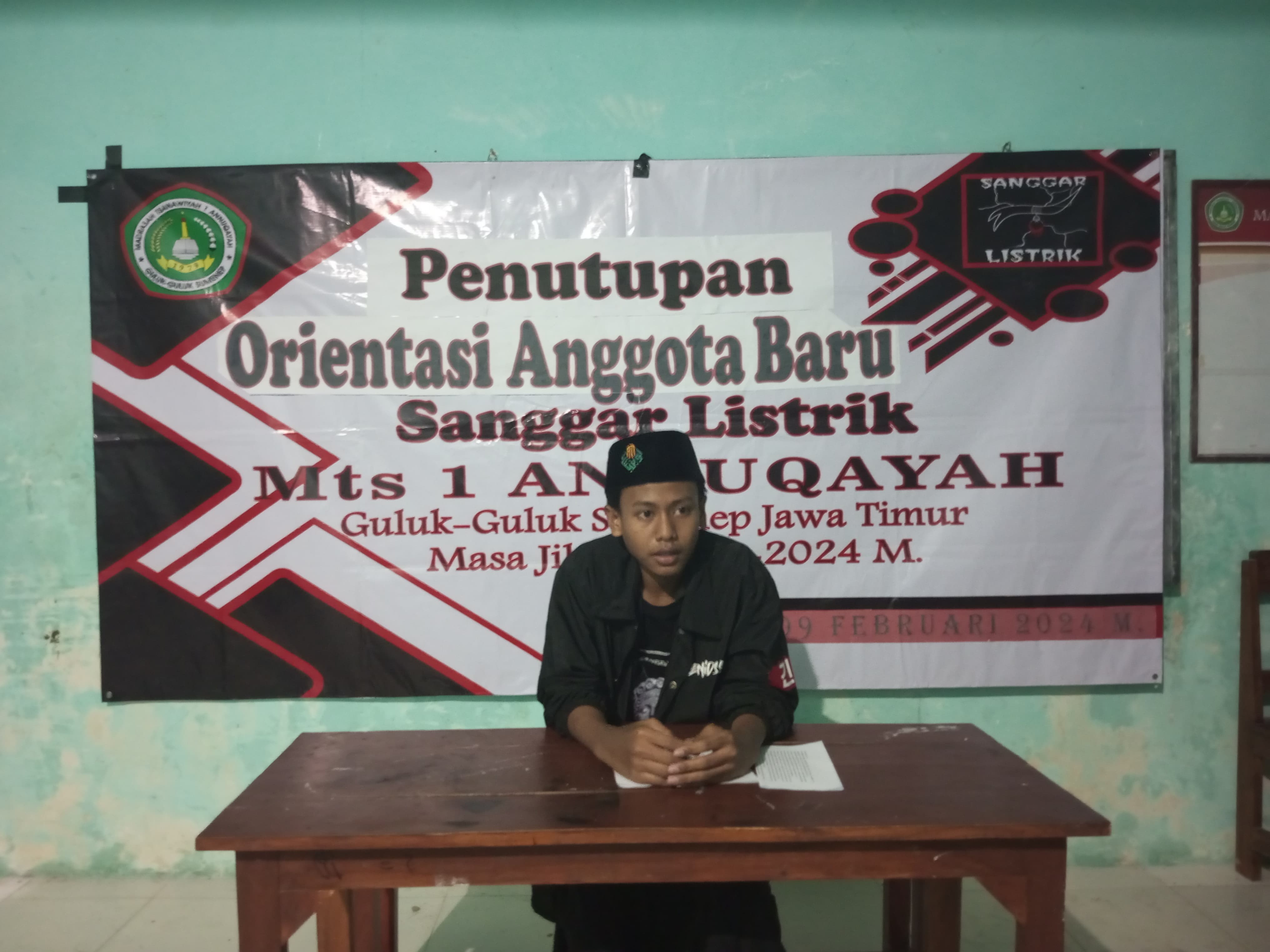 Moh. Ali Ridho selaku ketua sanggar listrik saat bersambutan